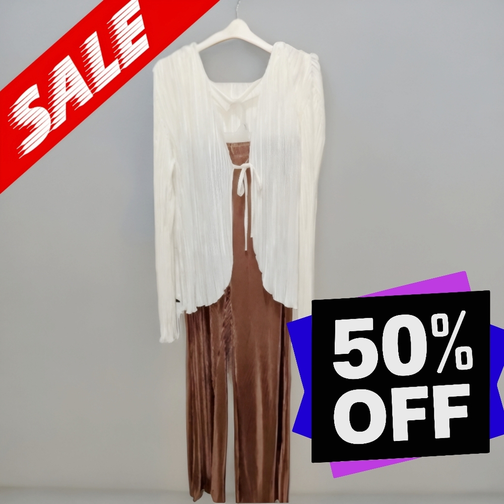 Womens Boho Pleated Velvet Two-Piece Set – Goddess / Free People Style